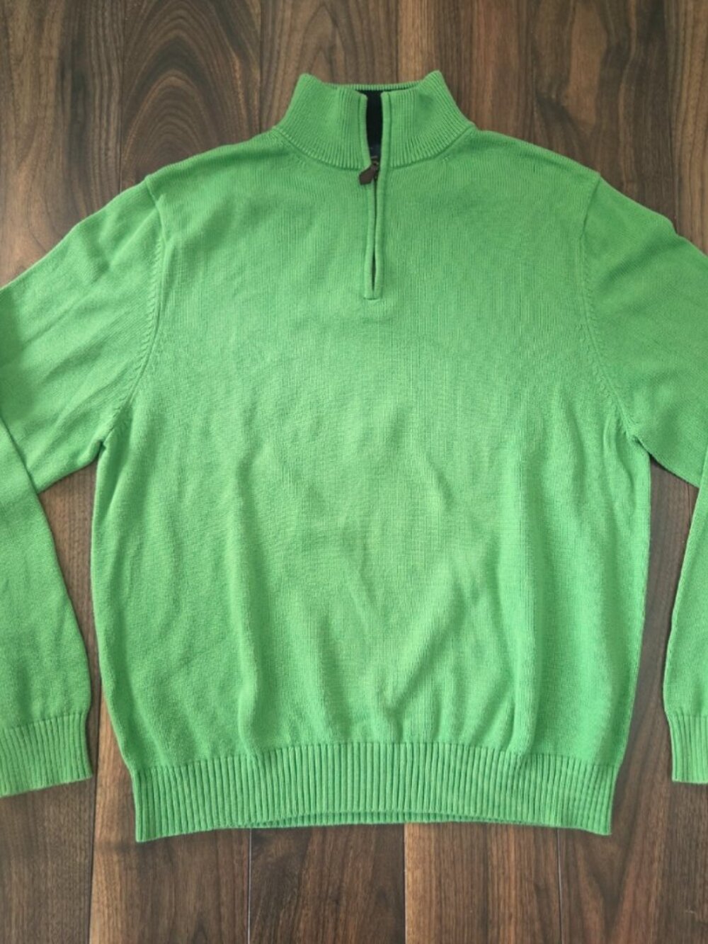 Brooks Brothers 346 Supima Cotton Quarter Zip Pullover Sweater Mens M Green
